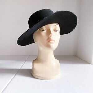 Bigalli Black Wool  Hat MAde in Ecuador Low Crown M